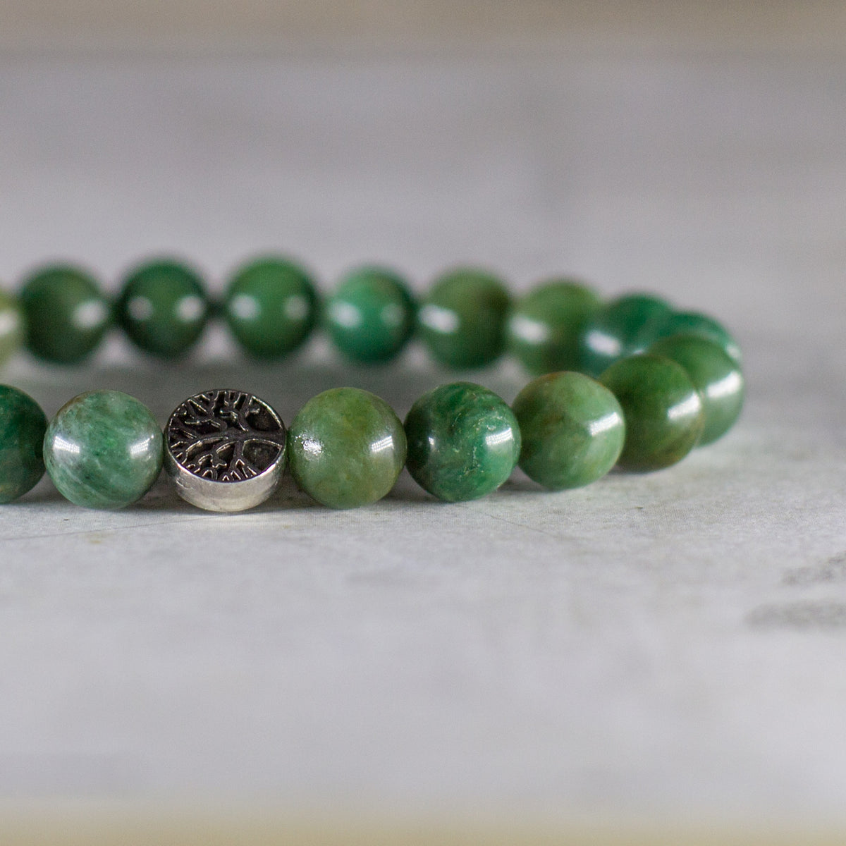 Dark Green Jade Bead Bracelet, 10mm Gemstone Beads, Good Luck Bracelet |  MakerPlace by Michaels