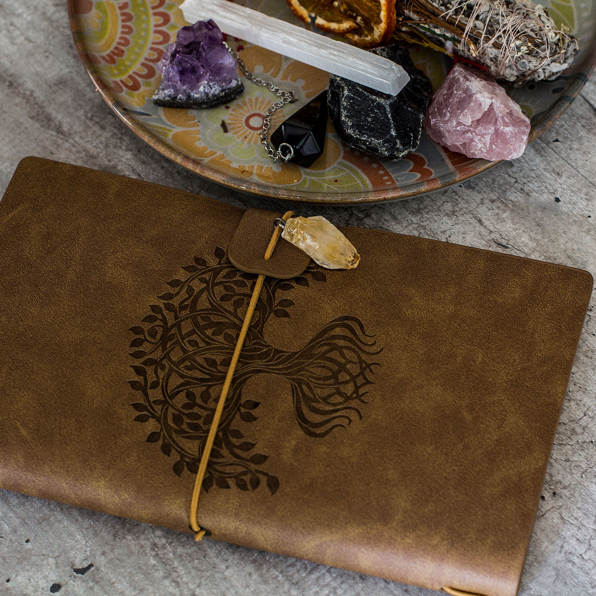 Manifestation Journal - Tree of Life (Brown Leather) (Copy) Mi Chakra