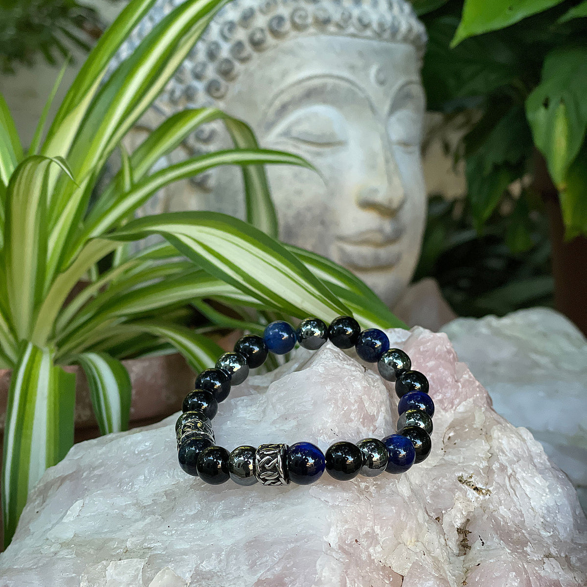 The Triple Protection Bracelet (10mm) Blue Mi Chakra