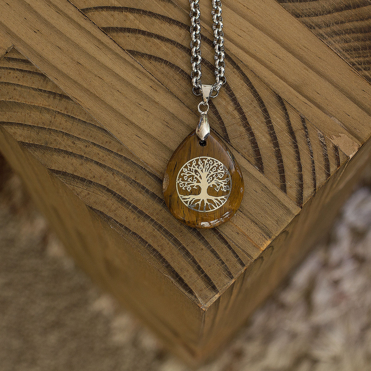 Water Drop Necklace - Tigers Eye Mi Chakra