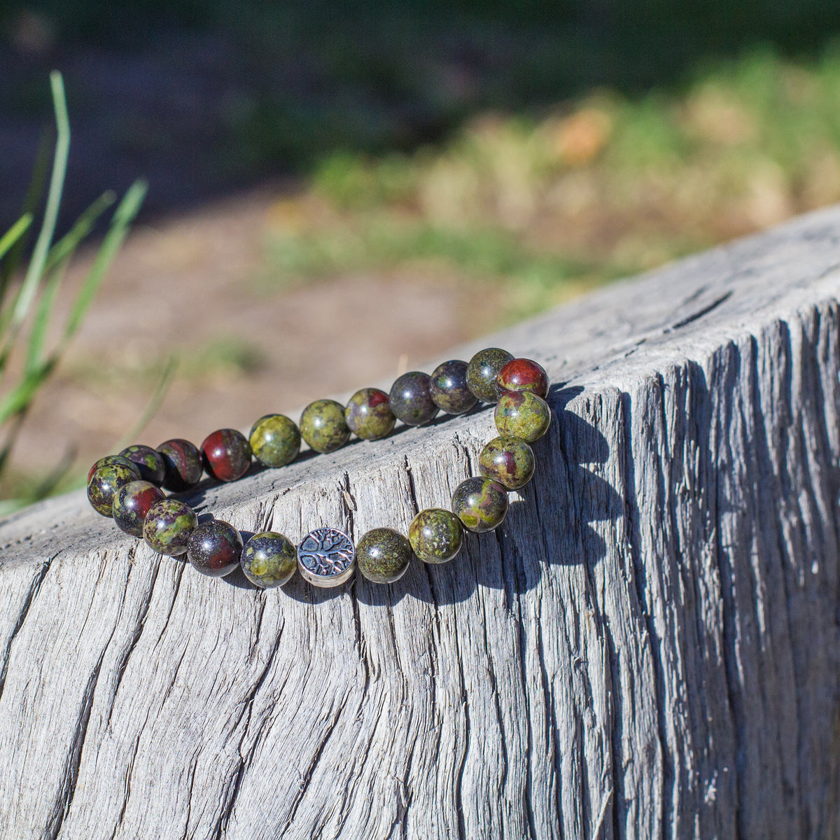 Stretch Bracelet | 8mm Beads (Dragon Blood Jasper) – Cherry Tree Collection