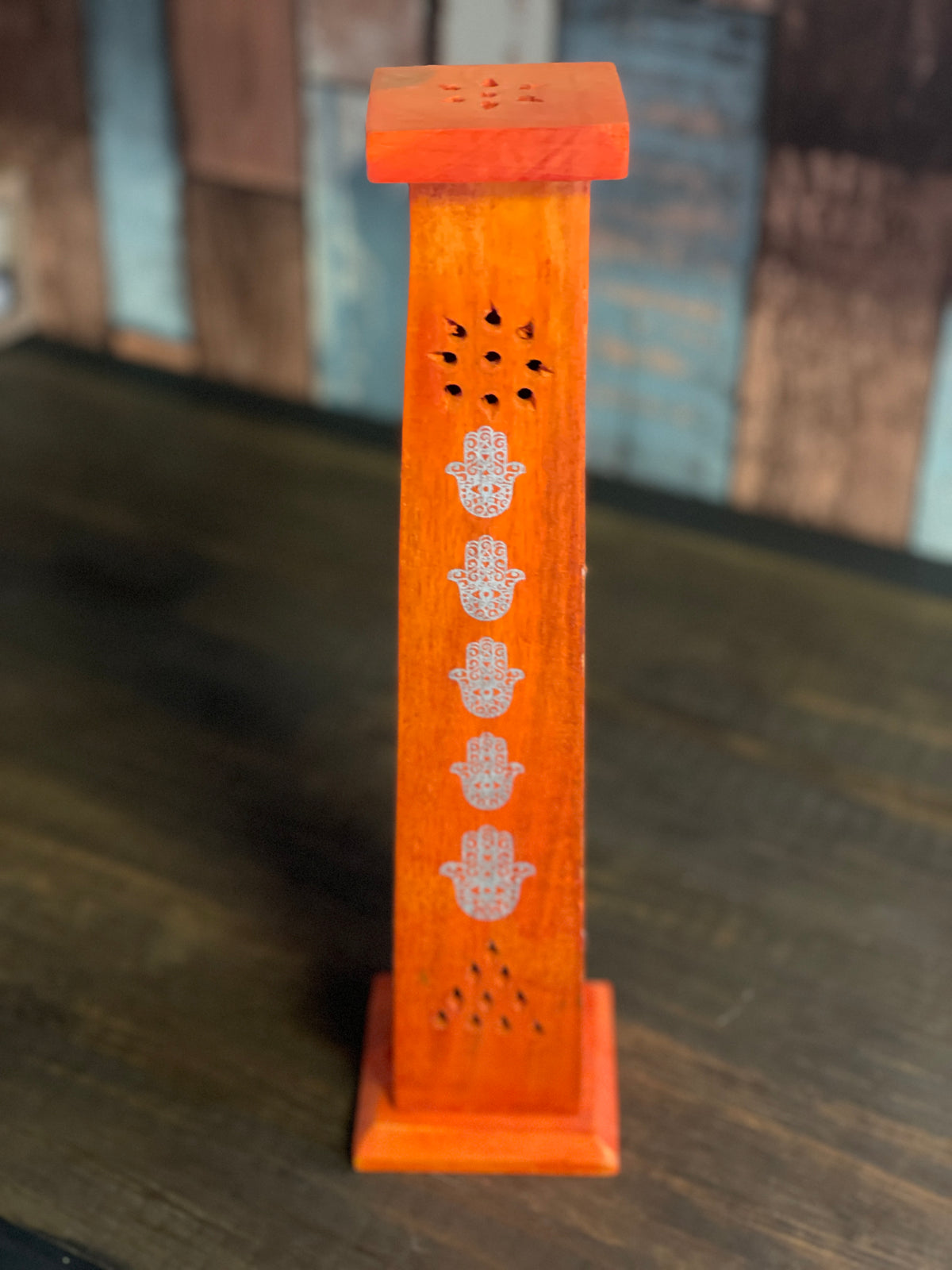 Wooden Incense Holder (Orange) Mi Chakra